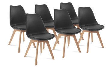 Table à manger extensible Brixton 160-200cm pieds blanc + 6 chaises Suedia  multicouleurs